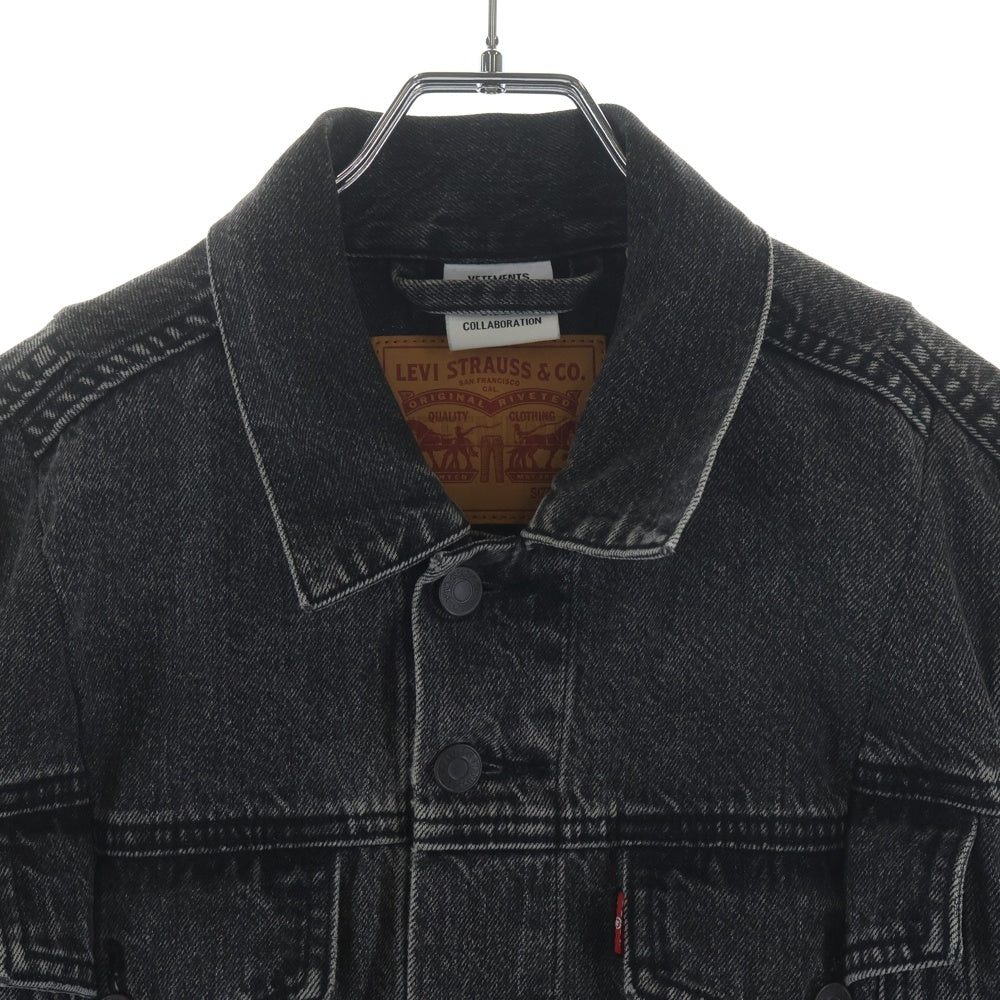 VETEMENTS(ヴェトモン) 18SS ×Levi's リーバイス 再構築デニムジャケット Gジャン インディゴブラック WSS18JA17