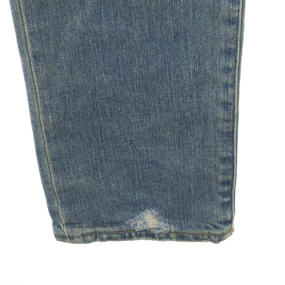 SAINT LAURENT PARIS(サンローランパリ) 16SS D02 M/SK・LW エディ期 デストロイクラッシュ加工 ストレートデニムパンツ インディゴ 391659 Y828K