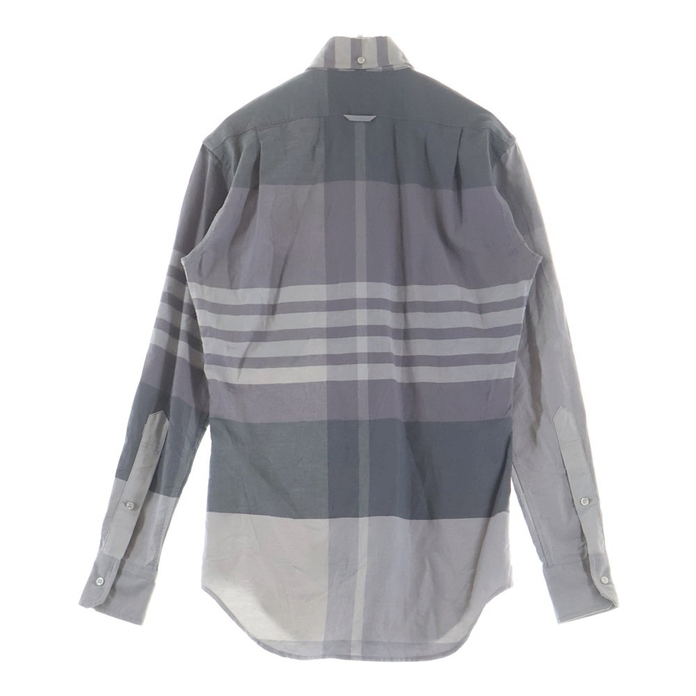 THOM BROWNE(トムブラウン) 16AW OVERSIZED PLAID OXFORD SHIRT オーバーサイズ プレイド オックスフォード長袖シャツ グレー/パープル MWL001A-00903