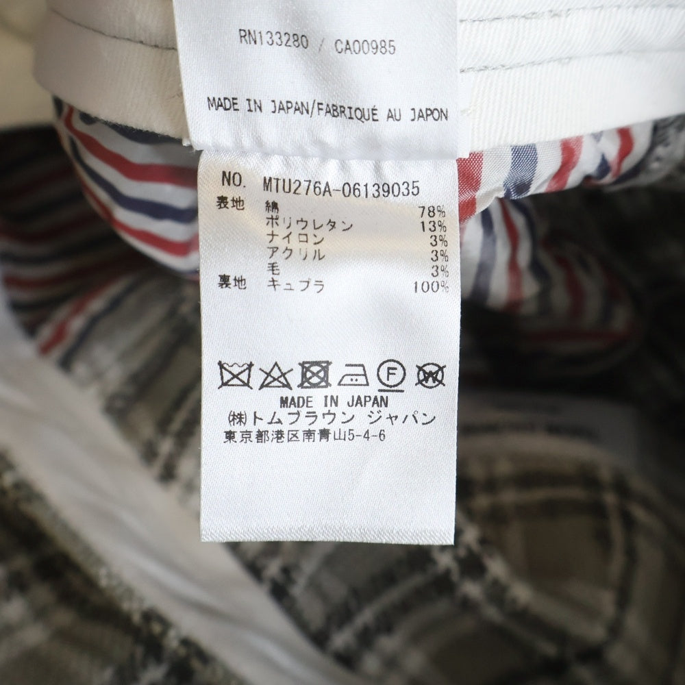 THOM BROWNE(トムブラウン) CLASSIC TOROUSER チェック柄 裏地トリコロール クラシック トラウザーパンツ グレー MTU276A-06139035