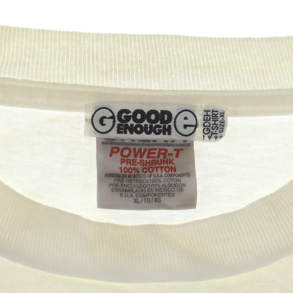GOODENOUGH(グッドイナフ) 90s 1998 初期 USA製 アヒル ダックプリント クルーネック 半袖Tシャツ カットソー ホワイト