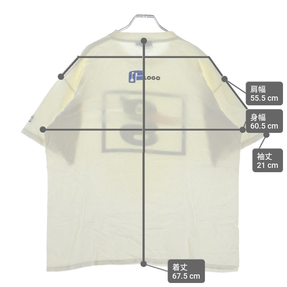 GOODENOUGH(グッドイナフ) 90s 1998 初期 USA製 アヒル ダックプリント クルーネック 半袖Tシャツ カットソー ホワイト