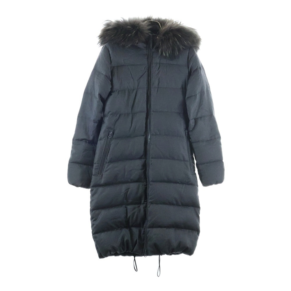 DUVETICA(デュベティカ) 13A ALIA-WOOL ファー付き ジップアップフーディー ロングダウンジャケット グレー レディース