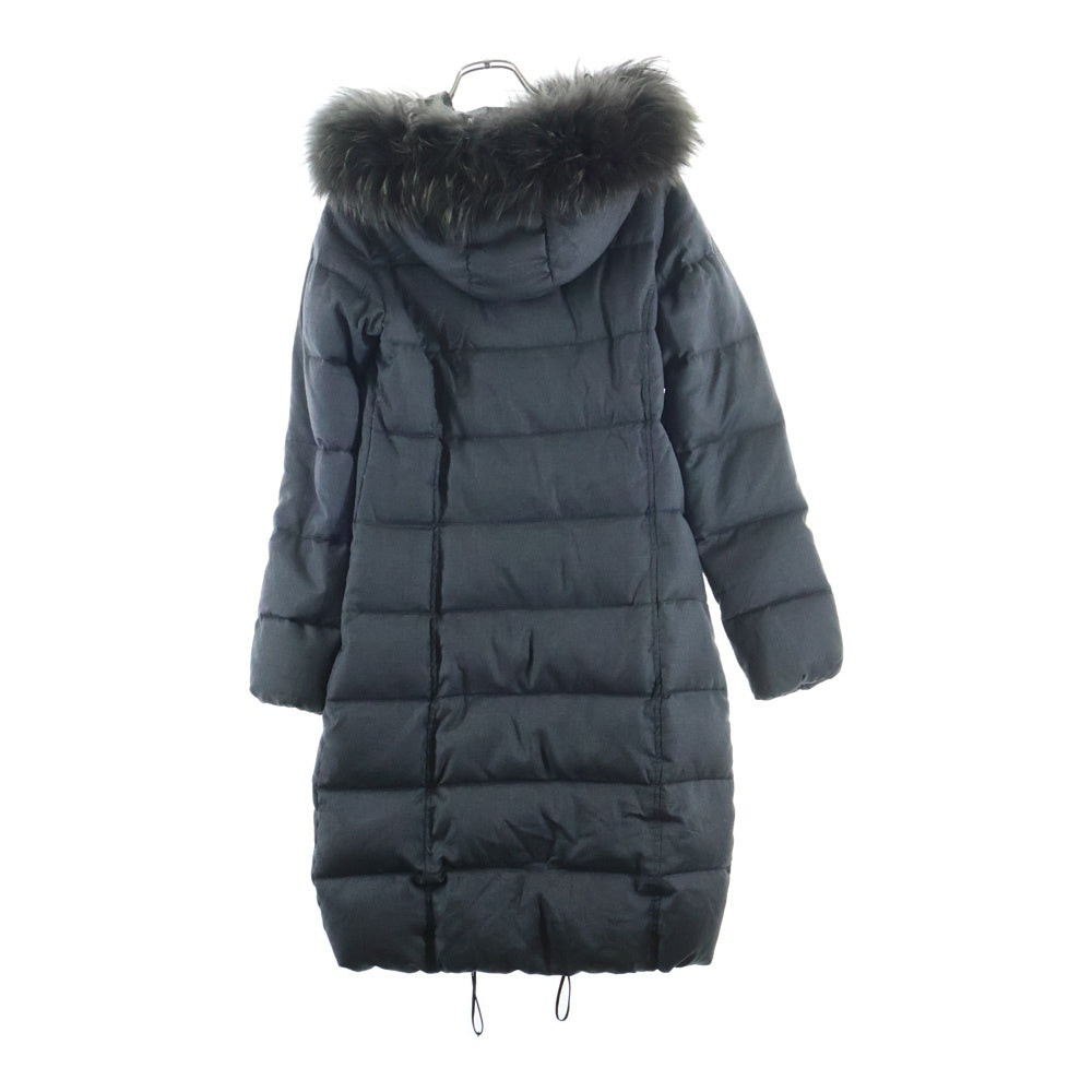 DUVETICA(デュベティカ) 13A ALIA-WOOL ファー付き ジップアップフーディー ロングダウンジャケット グレー レディース
