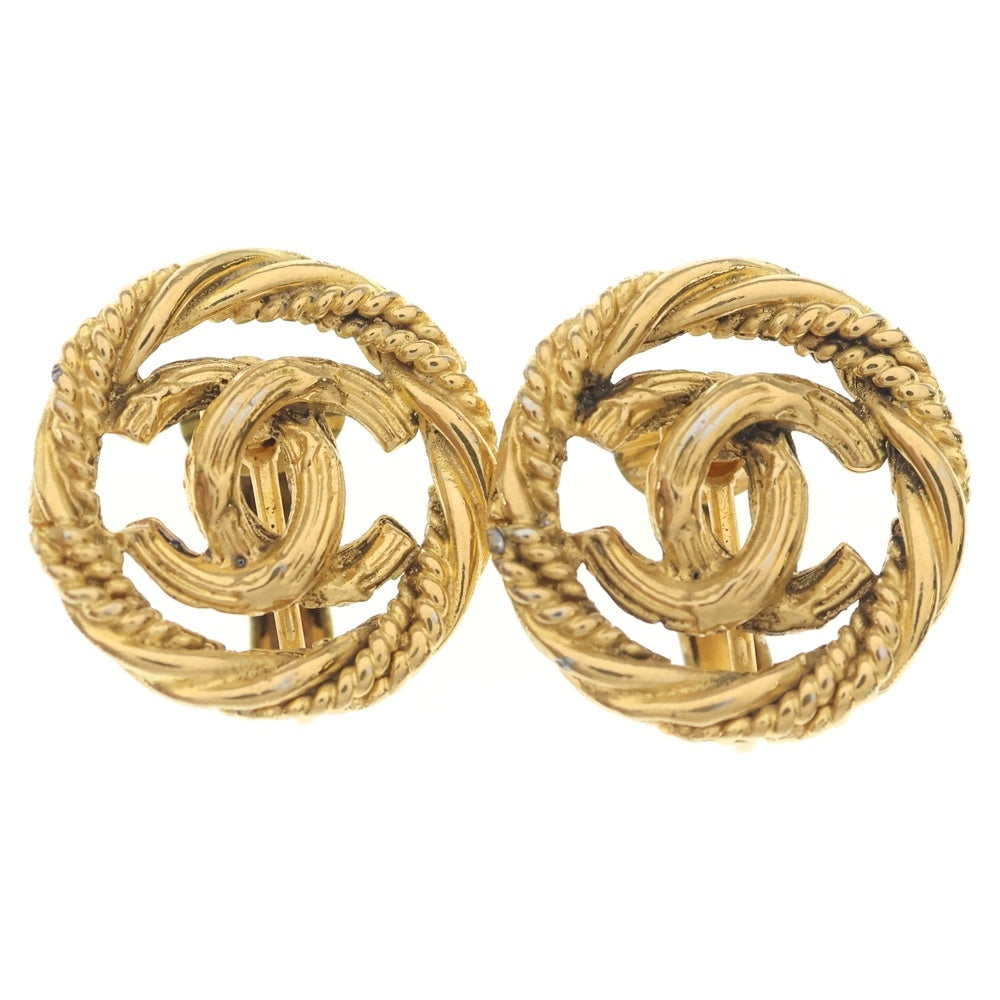CHANEL(シャネル) ロゴラウンド イヤリング ピアス ゴールド レディース