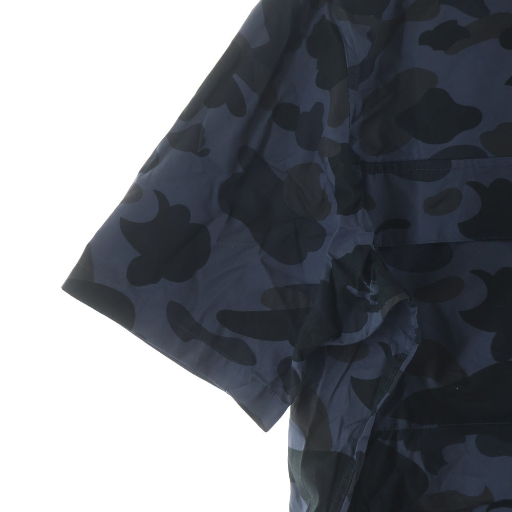 A BATHING APE(アベイシングエイプ) Mr Camo Open Collar Shirt ミスターカモ 総柄 オープンカラー 半袖シャツ ネイビー 007SHH301005X