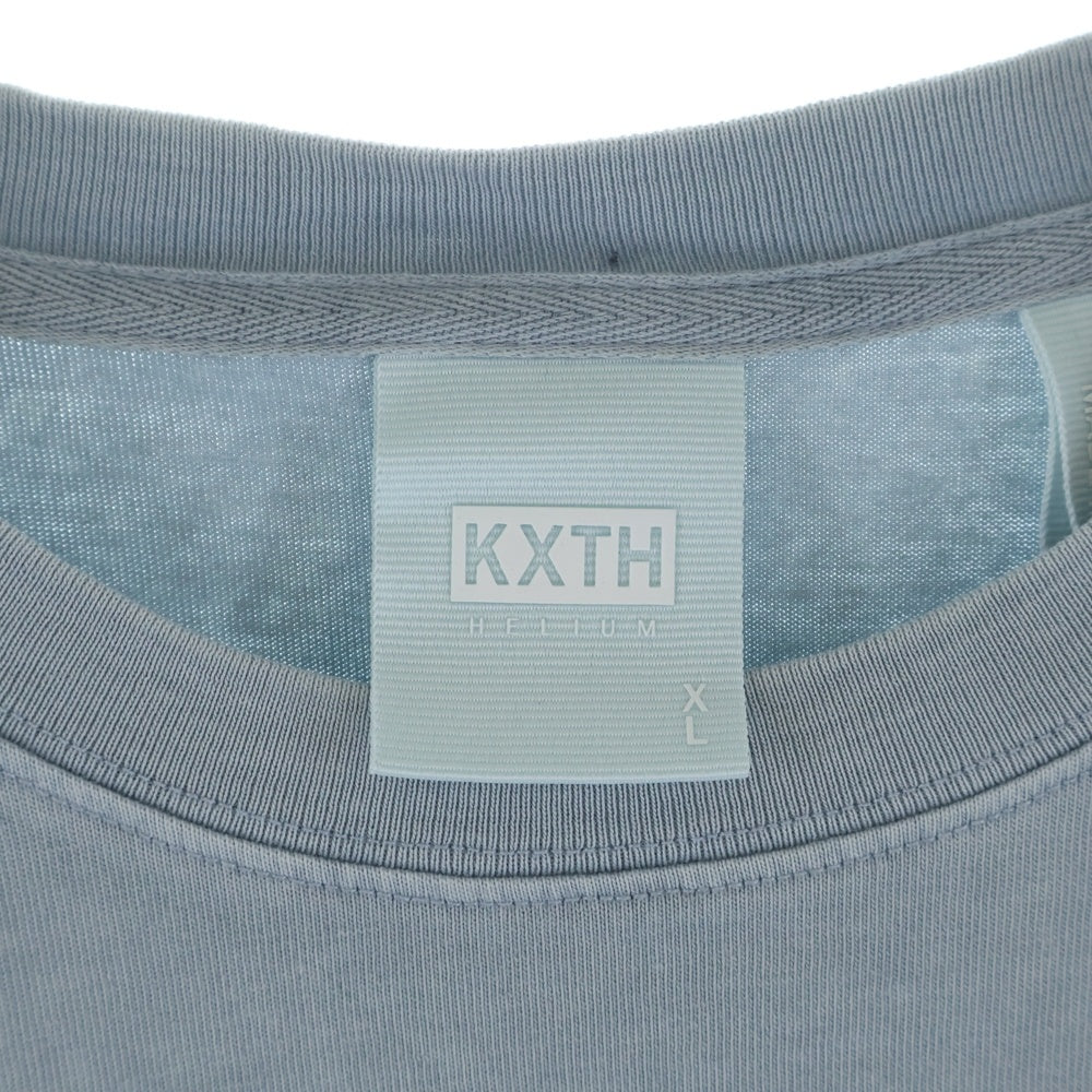 KITH(キス) 21SS ×RUSSELATHLETIC LAX TEE ラッセルアスレチック フロントロゴエンブロイダリー クルーネック 半袖Tシャツ カットソー ブルー 21-071-060-0027-3-0