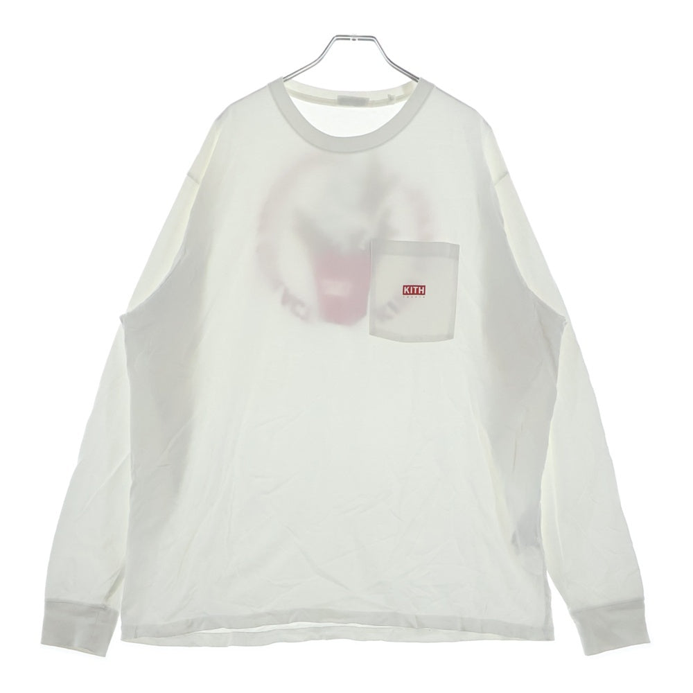 KITH(キス) 22SS TREATS OPPOSITES ATTRACT TEE トリーツ オポジット アトラクト プリント クルーネック 長袖Tシャツ カットソー ホワイト 22-070-066-0000-1-0