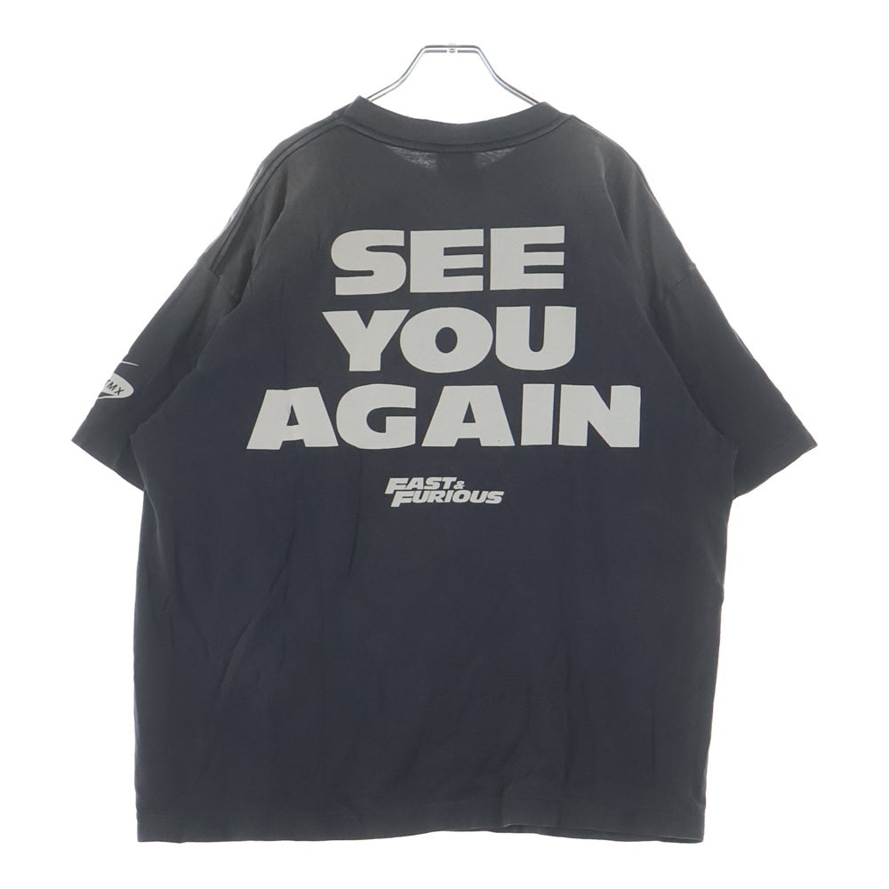 SAINT MICHAEL(セントマイケル) 25AW ×FAST&FURIOUS FF TEE ワイルドスピード ヴィンテージ加工 クルーネック 半袖Tシャツ カットソー ブラック SM-HR1-0000-C74