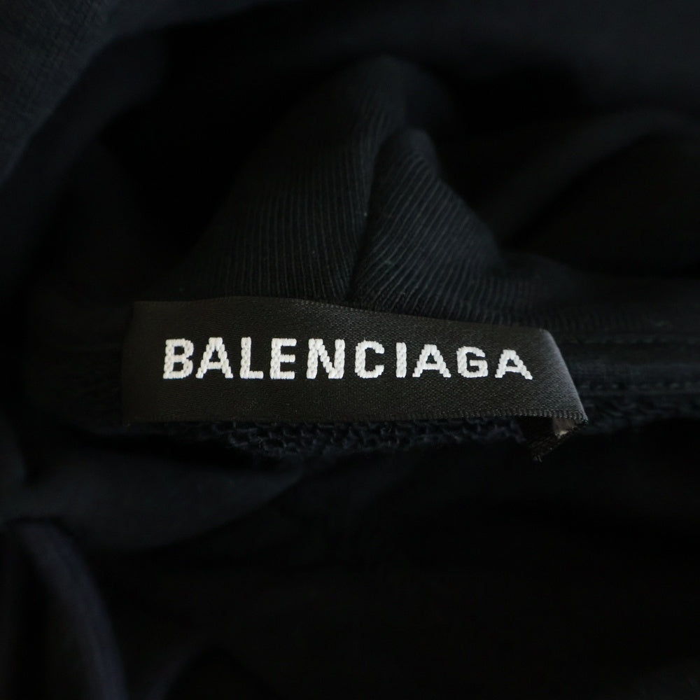 BALENCIAGA(バレンシアガ) 19SS Hoodie バックロゴ プルオーバースウェットパーカー フーディー ブラック 556143 TAV37