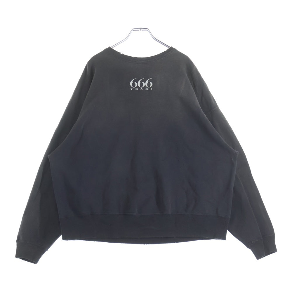 SAINT MICHAEL(セントマイケル) 24AW CREW SWEAT RAINBOW レインボー クルーネックスウェットトレーナー ブラック SM-YS1-0000-030