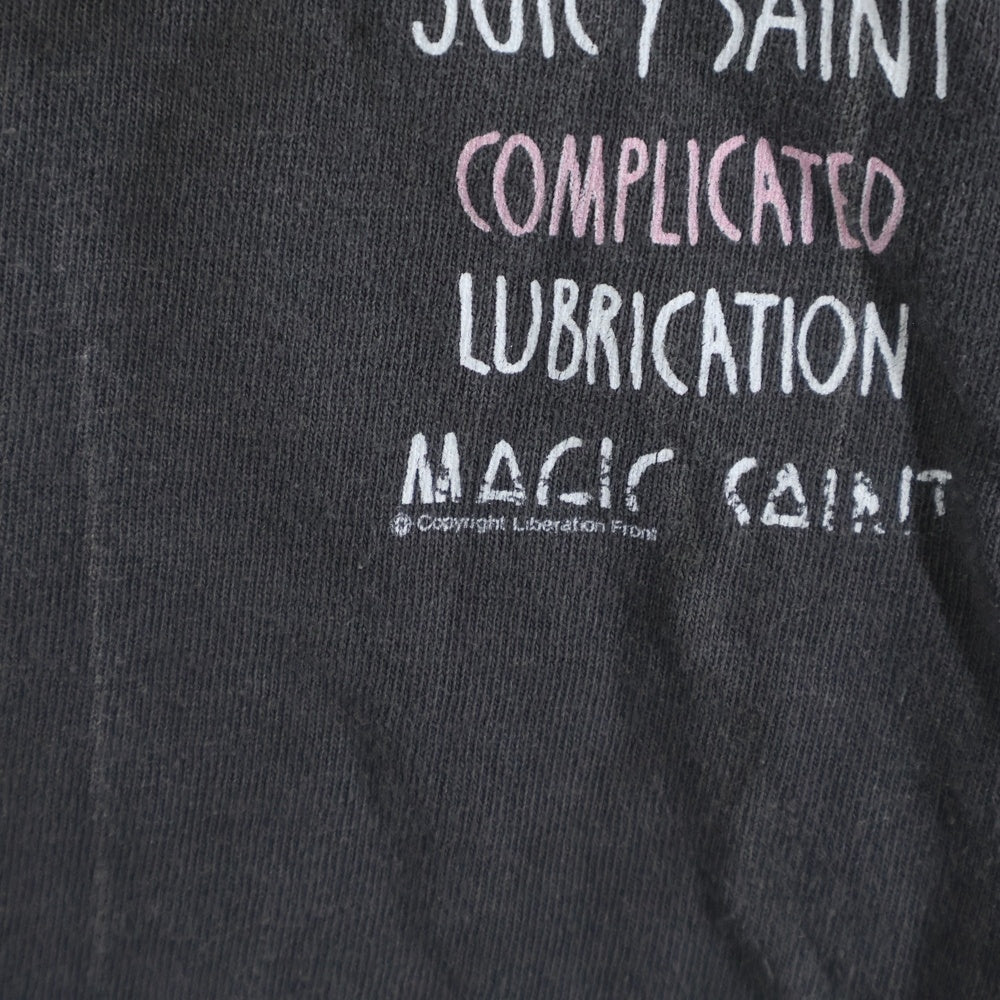 SAINT MICHAEL(セントマイケル) 25SS DEVIL DADDY Tee デビルダディ ヴィンテージ加工 プリント半袖Tシャツ カットソー ブラック SM-HR8-0000-002