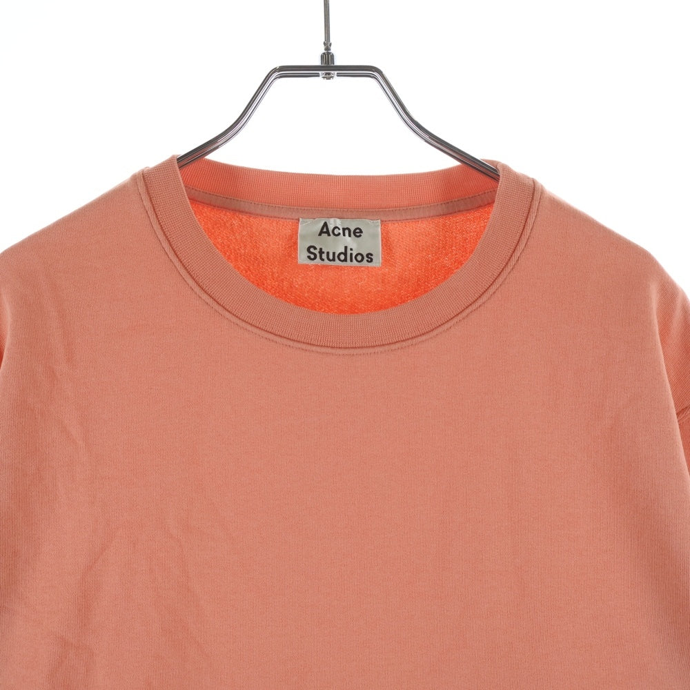 Acne Studios(アクネ ストゥディオズ) 裏毛 コットン クルーネック スウェットシャツ トレーナー オレンジ