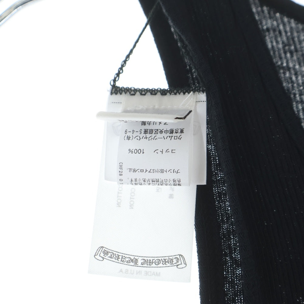 CHROME HEARTS(クロムハーツ) T BAR CRS TANK TOP ロゴ クロス プリント リブ タンクトップ ノースリーブ ブラック