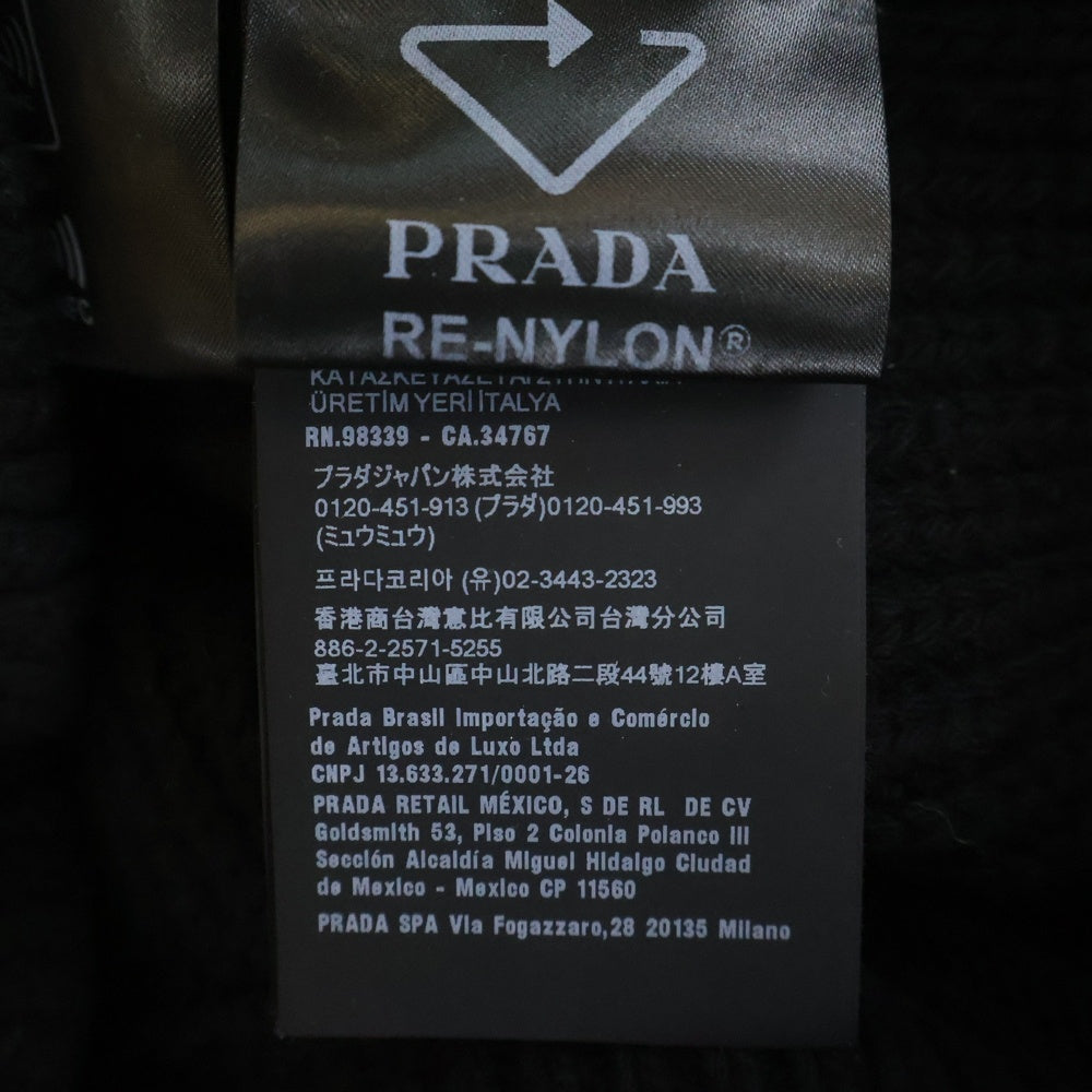 PRADA(プラダ) 24AW Re-Nylon トライアングルロゴ ショルダー切り替え カシミア混 ウールニットセーター ブラック UMR592 S000 145N
