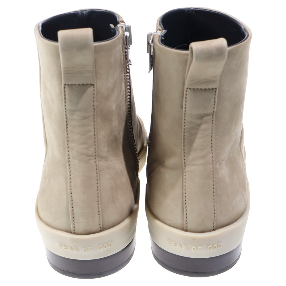 FEAR OF GOD(フィアオブゴッド) 6thコレクション チェルシーサンタフェ スエード サイドジップ ローヒール ショートブーツ ベージュ