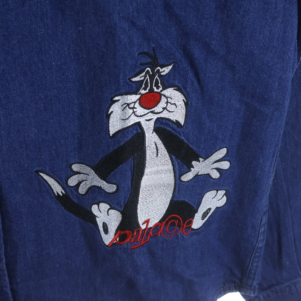 Palace Skateboards(パレススケートボーズ) 20AW ×Looney Tunes Tweety-p Shirt ルーニー・テューンズ 両面刺繍 デニムシャツ 長袖シャツ インディゴ