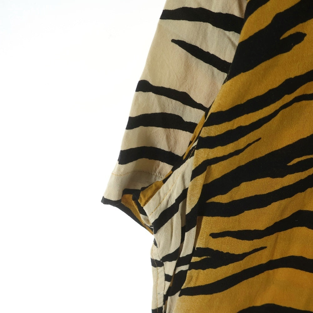 SUPREME(シュプリーム) 18SS Tiger Stripe Rayon Shirt タイガーストライプ 総柄 レーヨン 半袖シャツ ブラウン