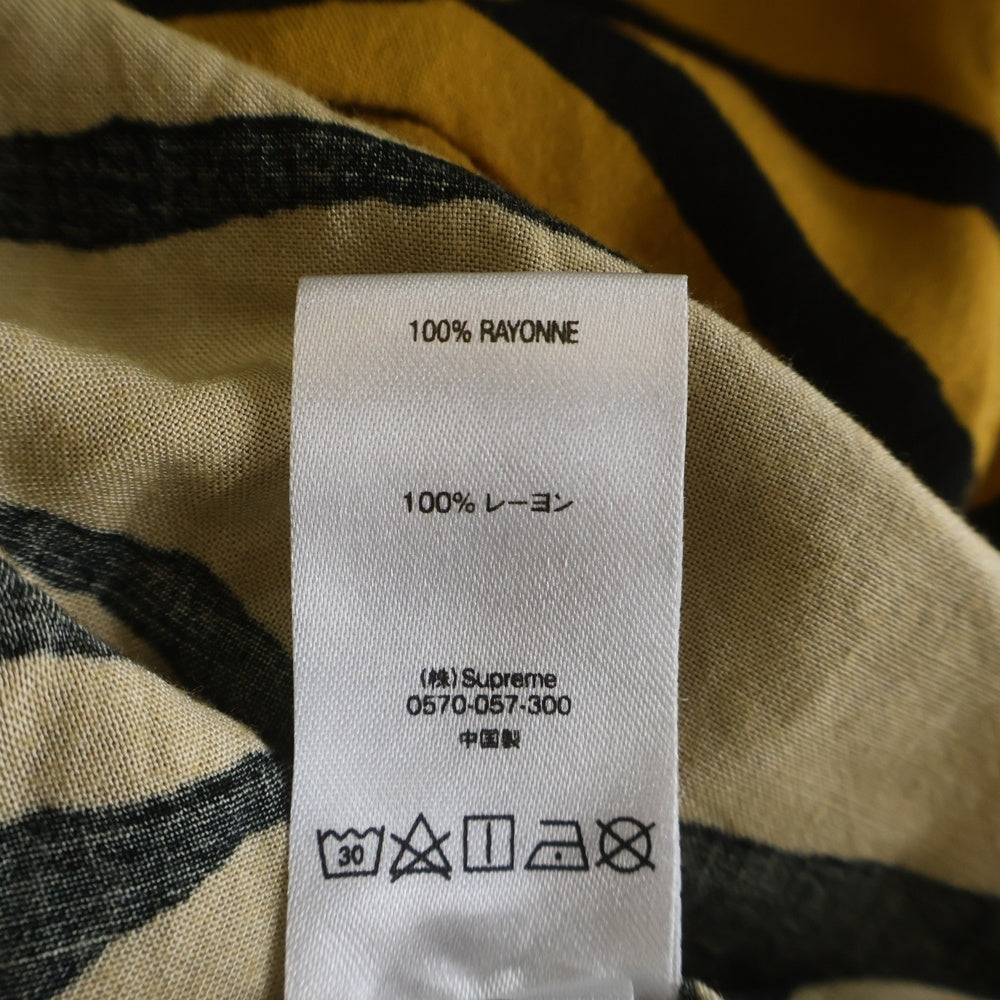 SUPREME(シュプリーム) 18SS Tiger Stripe Rayon Shirt タイガーストライプ 総柄 レーヨン 半袖シャツ ブラウン