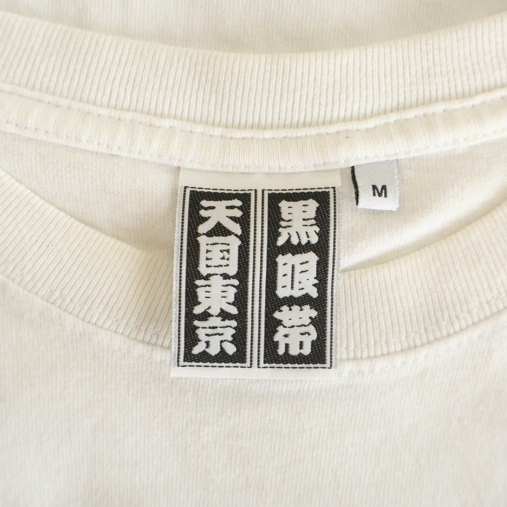 THE BLACK EYE PATCH(ブラックアイパッチ) ×ワコマリア 黒眼帯 天国東京 ロゴプリント クルーネック 半袖Tシャツ カットソー ホワイト