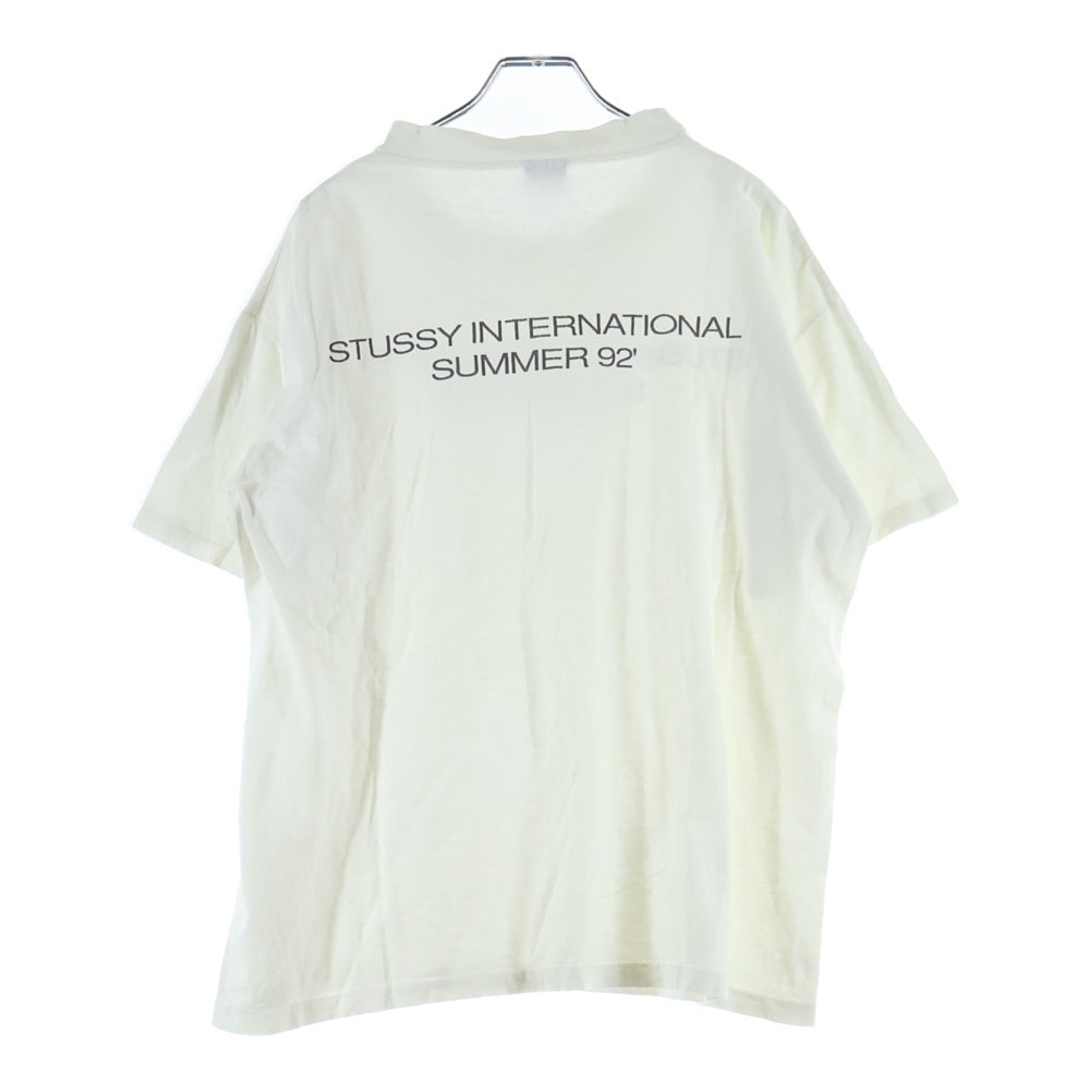 STUSSY(ステューシー) 90s 1992 International Summer 92 OLD STUSSY 黒タグ オールドステューシー インターナショナル サマー プリント クルーネック 半袖Tシャツ カットソ