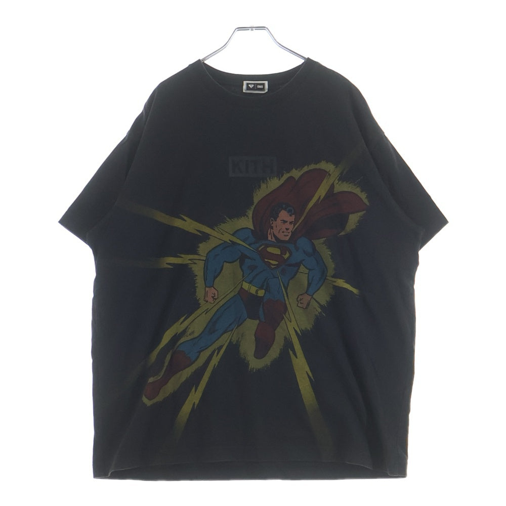 KITH(キス) × SUPERMAN LIGHTNING BOLT TEE スーパーマン ライトニングボルト プリント クルーネック 半袖Tシャツ カットソー ブラック