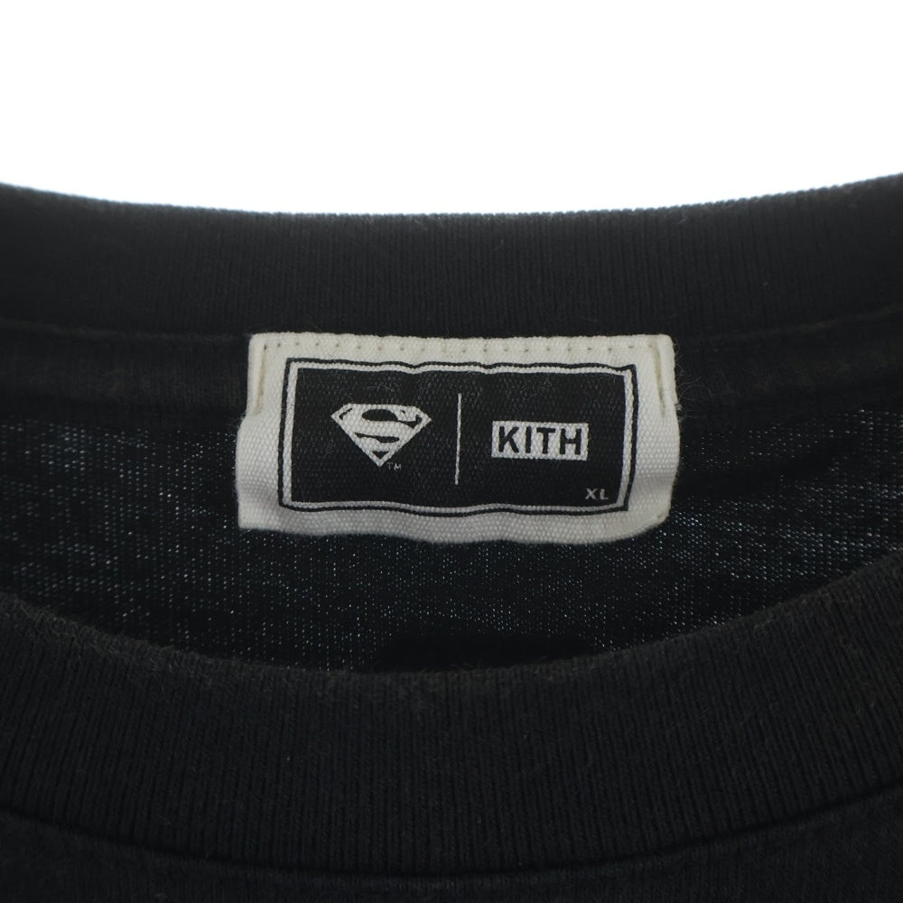 KITH(キス) × SUPERMAN LIGHTNING BOLT TEE スーパーマン ライトニングボルト プリント クルーネック 半袖Tシャツ カットソー ブラック