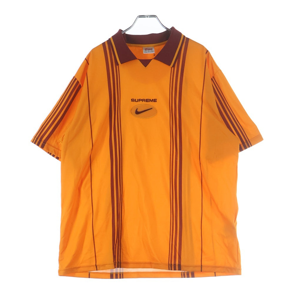 SUPREME(シュプリーム) 20AW × NIKE Jewel Stripe Soccer Jersey ナイキ ジュエル ストライプ 半袖ジャージシャツ サッカーシャツ オレンジ CW9698-833