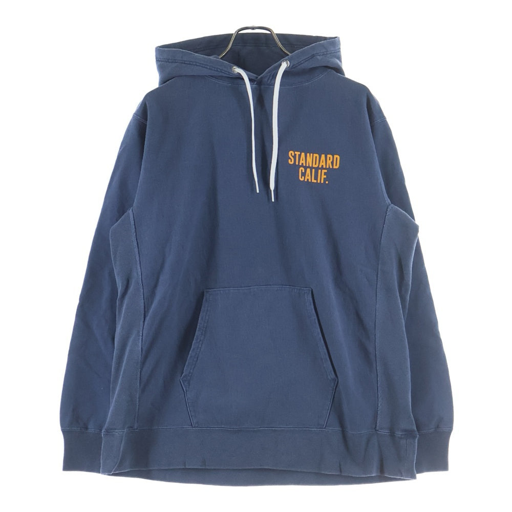 STANDARD CALIFORNIA(スタンダード カリフォルニア) SD US COTTON LOGO HOOD SWEAT ロゴプリント プルオーバー スウェットパーカー フーディー ネイビー