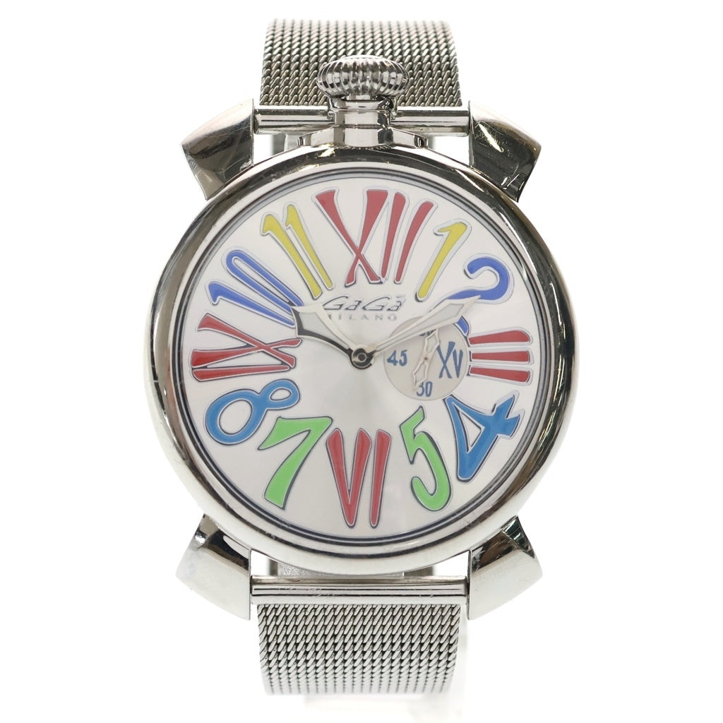 GaGa MILANO(ガガミラノ) Manuale 5080.1 マヌアーレ 46mm ステンレススチール クォーツ 腕時計 シルバー