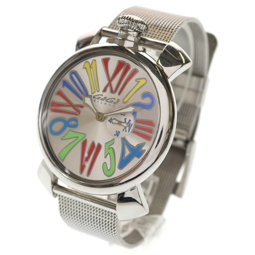 GaGa MILANO(ガガミラノ) Manuale 5080.1 マヌアーレ 46mm ステンレススチール クォーツ 腕時計 シルバー