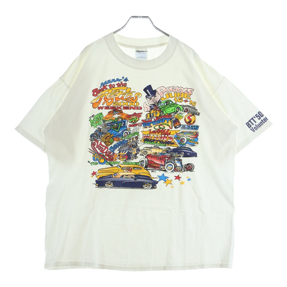 VINTAGE(ヴィンテージ) 00s 2000 MSRA Back To The 50s Custom Tee ホット・ロッド ラットフィンク カスタムカープリント クルーネック 半袖Tシャツ カットソー ホワイト