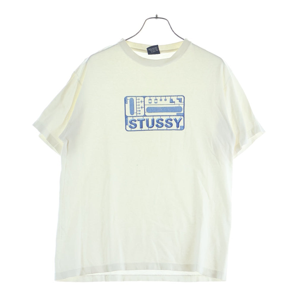 STUSSY(ステューシー) 90s OLD STUSSY 紺タグ プラモデル ロゴプリント クルーネック 半袖Tシャツ カットソー ホワイト
