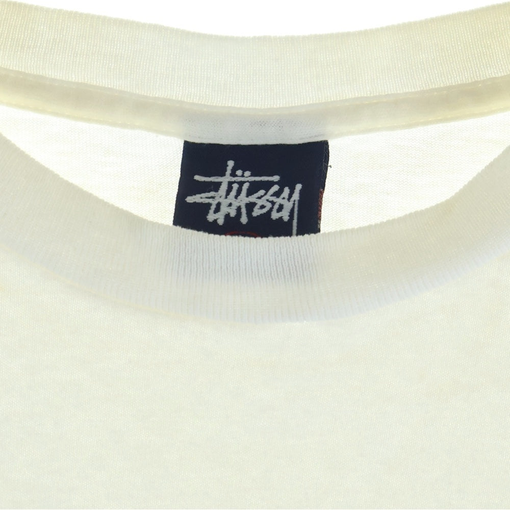 STUSSY(ステューシー) 90s OLD STUSSY 紺タグ プラモデル ロゴプリント クルーネック 半袖Tシャツ カットソー ホワイト