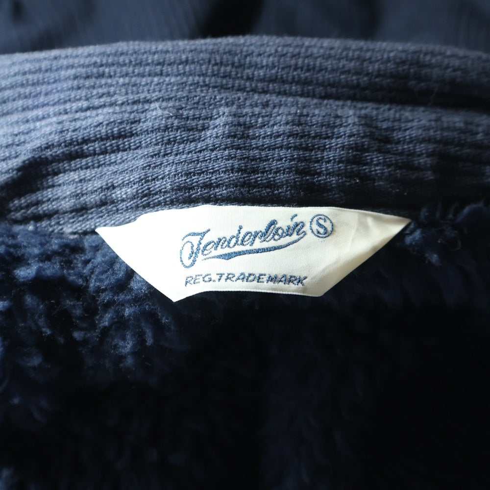 TENDERLOIN(テンダーロイン) 15AW T-COACH JKT PIQUE ロゴワッペン コーデュロイ インナーボア ピケ コーチジャケット ネイビー