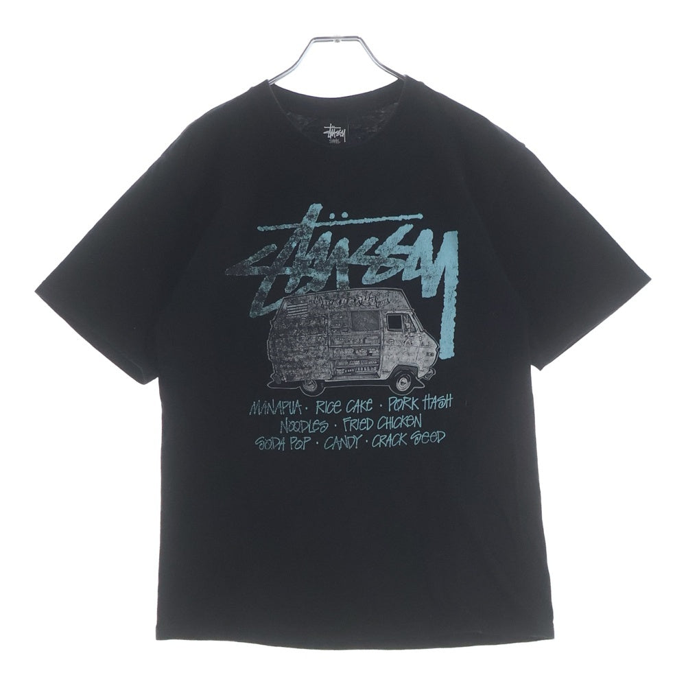 STUSSY(ステューシー) 00s OLD Manapua Kitchen Car S/S Tee キッチンカー フロントロゴプリント 半袖Tシャツ カットソー ブラック