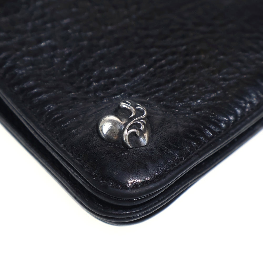 CHROME HEARTS(クロムハーツ) 1 ZIP HEART 1ジップ ハートボタン レザーウォレット 財布 ブラック