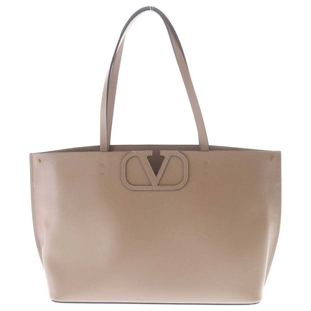 VALENTINO GARAVANI(ヴァレンチノガラヴァーニ) V Logo Fillme Shopper Bag Small ロゴ ショッパー レザー トートバッグ ブラウン レディース