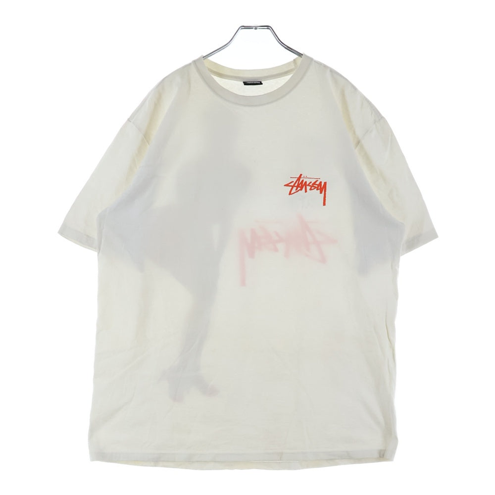 STUSSY(ステューシー) Built Tough Tee Pigment Dyed フロントストックロゴ バックフォトプリント 半袖Tシャツ カットソー ホワイト
