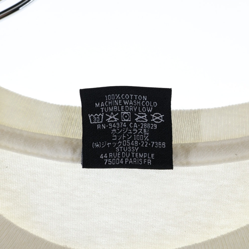 STUSSY(ステューシー) Built Tough Tee Pigment Dyed フロントストックロゴ バックフォトプリント 半袖Tシャツ カットソー ホワイト