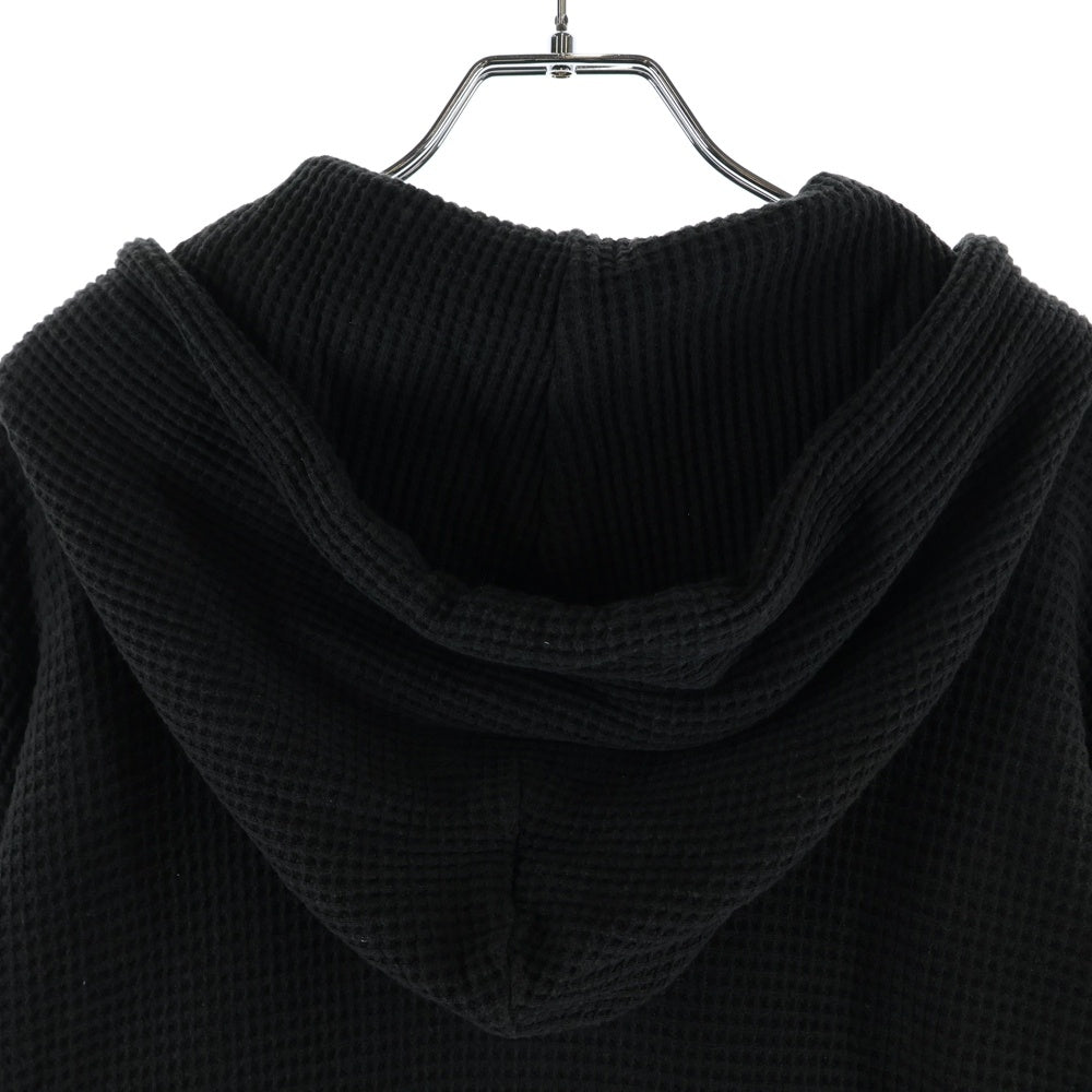STUSSY(ステューシー) Double Layer Waffle Zip Hoodie ダブルレイヤー ワッフル ジップアップパーカー フーディー ブラック
