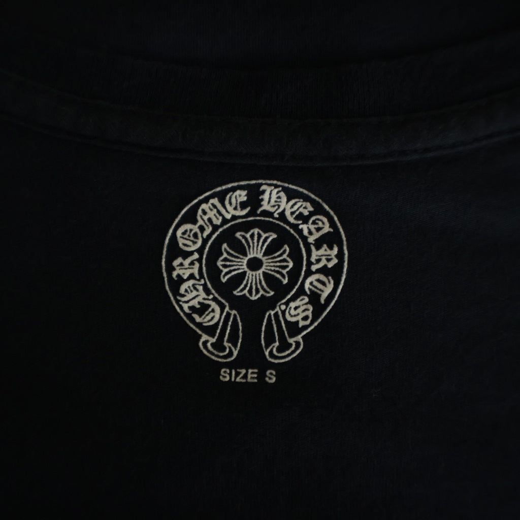 CHROME HEARTS(クロムハーツ) Horseshoe Back S/S TEE バックフローラルホースシュー Vネック半袖Tシャツ カットソー ブラック