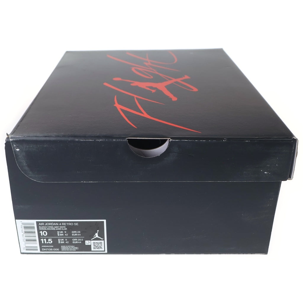 NIKE(ナイキ) AIR JORDAN 4 SE BLACK AND LIGHT STEEL エアジョーダン4 SE ブラック アンド ライト スティール ハイカットスニーカー ブラック US10/28cm DH7138-006