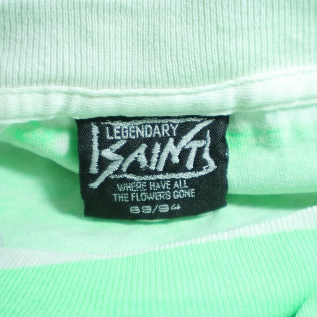 SAINT MICHAEL(セントマイケル) BAPE SS TEE HANDPRINT エイプヘッド フロントプリント 半袖Tシャツ カットソー グリーン/ホワイト SM-HR1-0000-C34