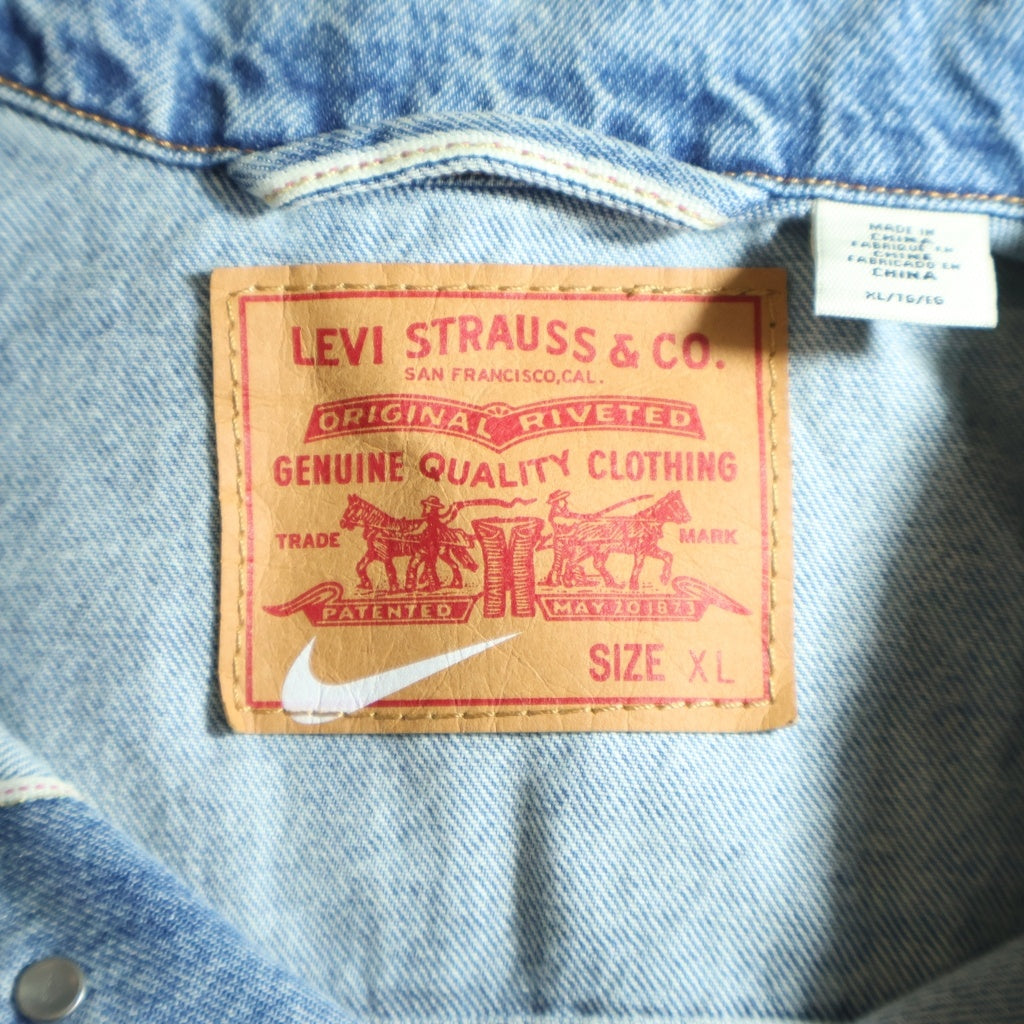 Levi's(リーバイス) × NIKE Denim Trucker Jacket ナイキ ロゴエンブロイダリー デニム トラッカージャケット インディゴ PC9-002TM-0000
