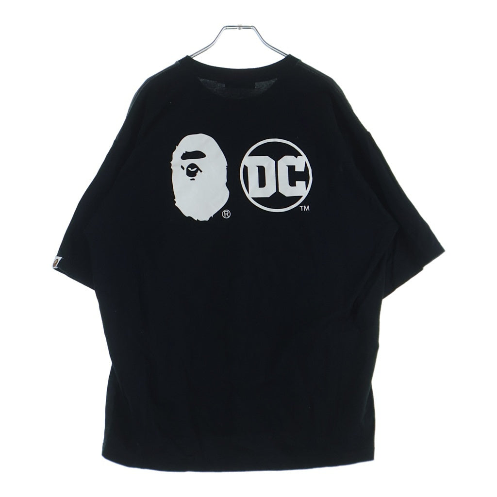 A BATHING APE(アベイシングエイプ) × DC Superman Relaxed Fit Tee スーパーマン 総柄プリント クルーネック 半袖Tシャツ カットソー ブラック 001CSH231911X