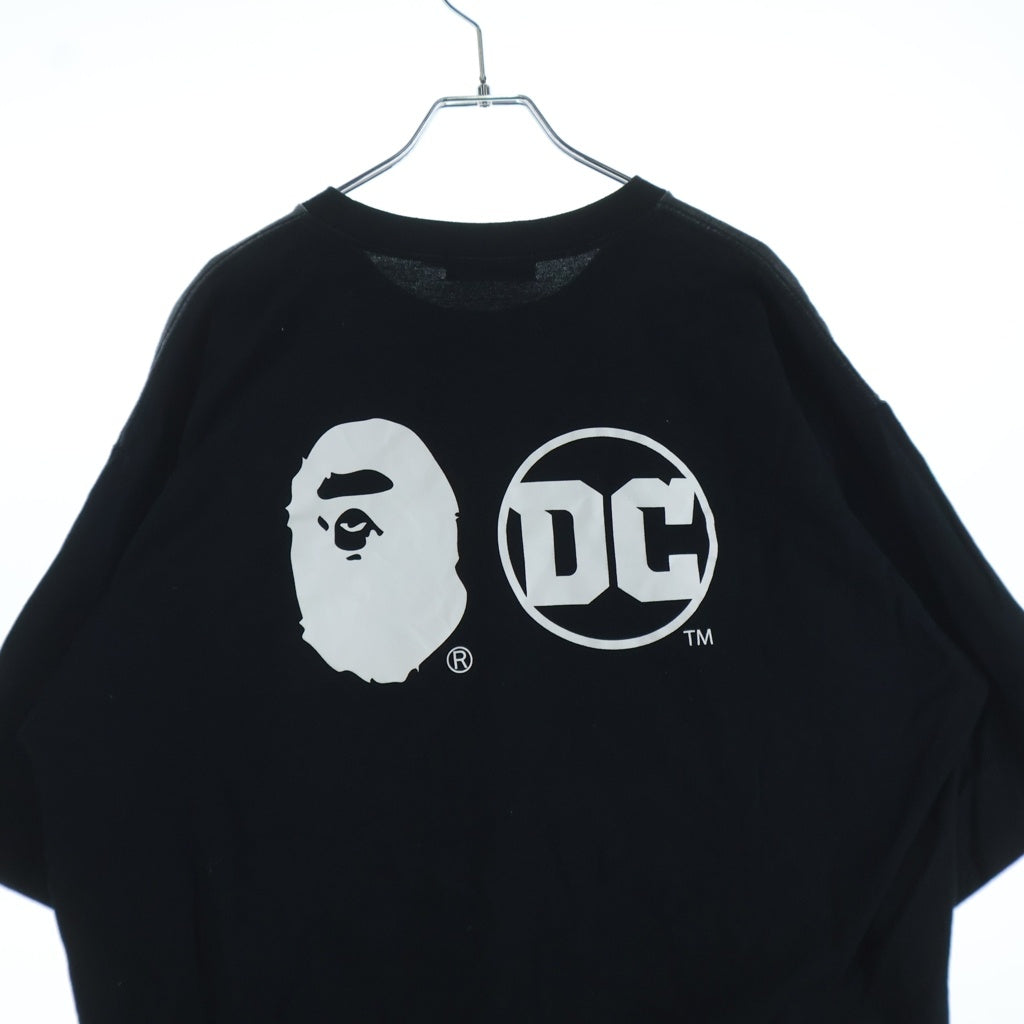 A BATHING APE(アベイシングエイプ) × DC Superman Relaxed Fit Tee スーパーマン 総柄プリント クルーネック 半袖Tシャツ カットソー ブラック 001CSH231911X