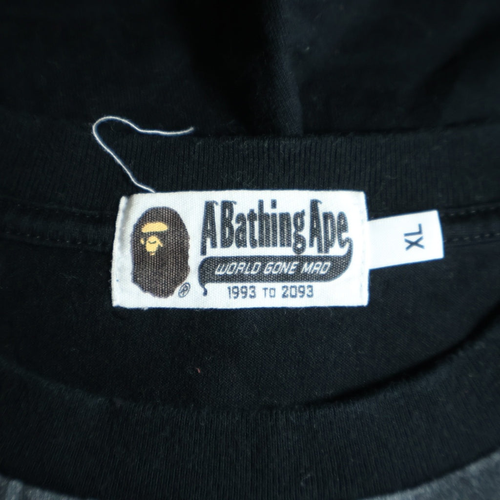 A BATHING APE(アベイシングエイプ) × DC Superman Relaxed Fit Tee スーパーマン 総柄プリント クルーネック 半袖Tシャツ カットソー ブラック 001CSH231911X