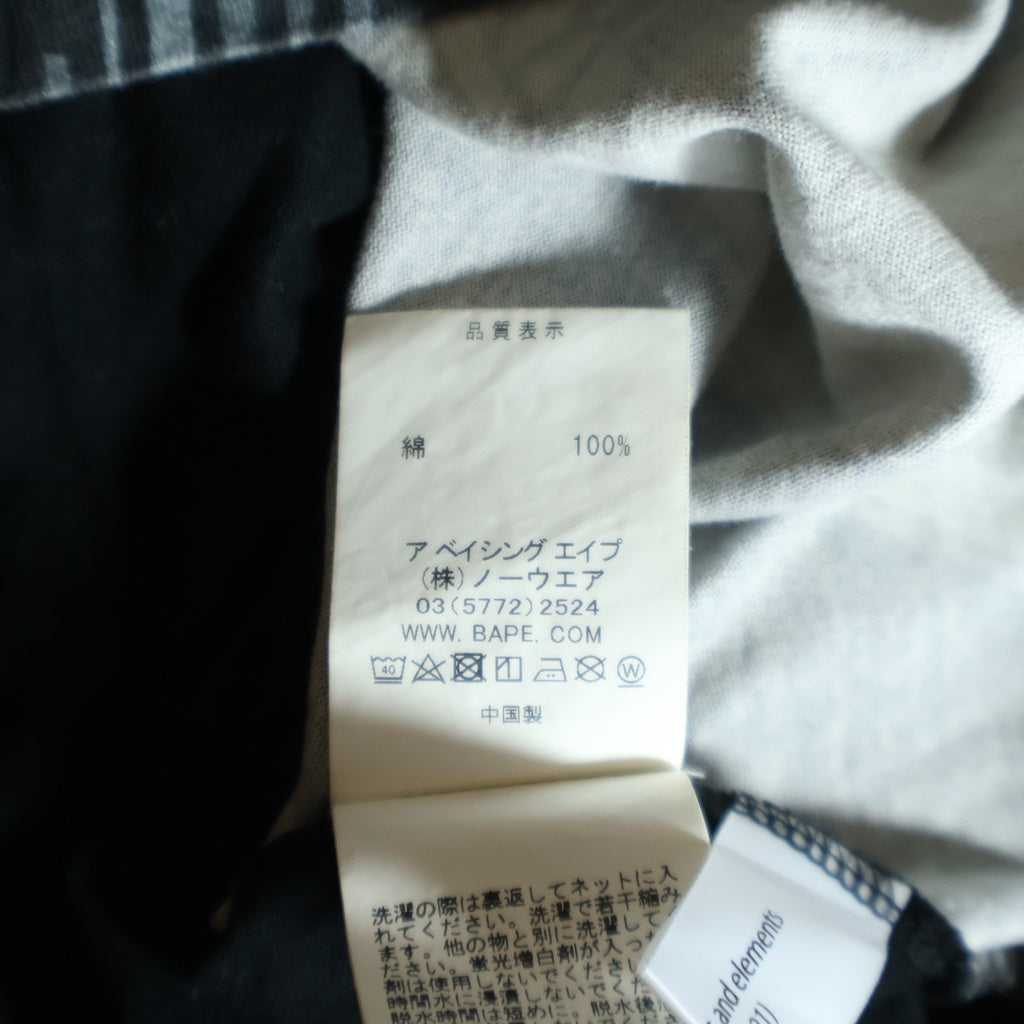 A BATHING APE(アベイシングエイプ) × DC Superman Relaxed Fit Tee スーパーマン 総柄プリント クルーネック 半袖Tシャツ カットソー ブラック 001CSH231911X