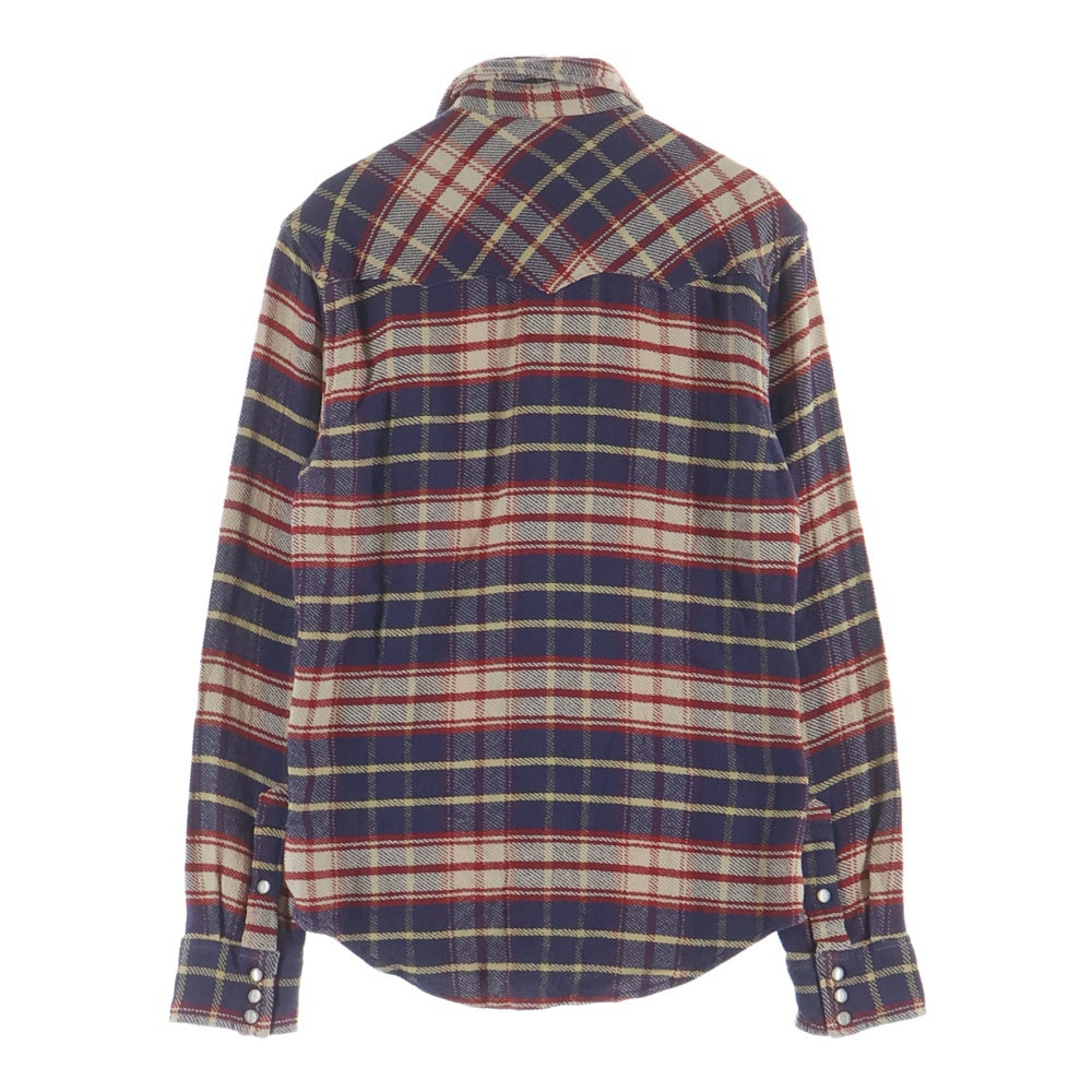 RRL(ダブルアールエル) チェック柄ウエスタンフランネルシャツ レッド